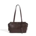 Bolso de hombro marrón oscuro estilo coreano, bolso tote retro clásico para mujer chic. - Habana