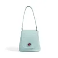 Bolso de hombro minimalista de cuero genuino para mujer, bolso de axila elegante de diseño de nicho. - Azul Celeste