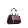 Mujer moda negro marrón bolso Boston cojín bandolera cartera elegante uso diario chic - Negro