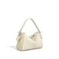Elegante bolso de hombro de cuero para mujer bolso de almohada minimalista bolso de moda - Cremallera / Blanco Sal de Mar