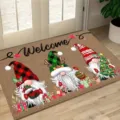 Charming Christmas gnome doormat with welcome text, ideal for holiday home entryway decor. - Style 3 / 30*40cm