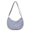 Sac bandoulière à carreaux bleu rose sac croissant décontracté chic hobo sac femmes mode - Grille Vert et Blanc (Style Sous les Aisselles) / Vert