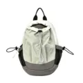 Sac à dos sport outdoor cordon de serrage, sac de voyage stylé colorblock avec poches filet. - Vert