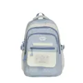 Light blue star polka dot student school bag casual double shoulder backpack for teenagers daily use - Single Bag / Light Blue