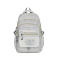 White polka dot school backpack, casual star pattern student bookbag with multiple pockets. - Single Bag / White