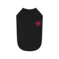 Maglione nero per cani con ricamo di cuore e occhi, caldo abbigliamento in cotone. - Taglia S / Nero