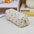 Corduroy floral pencil pouch cosmetic bag, cute aesthetic storage bag for daily stationery use. - Corduroy Small Flowers