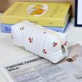 Minimalist quilted pencil case and makeup bag with cute cherry print for daily storage. - Big Cherry