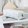 Minimalist quilted bow pencil case and makeup storage bag with large capacity design for daily use. - New Small Butterfly