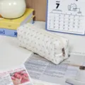 Ins-style quilted floral pencil case large capacity fabric cosmetic storage pouch cute stationery - Bee