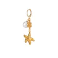 Gold Starfish Pearl Charm Huggie Earrings Resort Style Dangle Jewelry for Women - Snowflake Starfish Style (E5008-6) / Gold