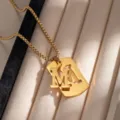 Elegante collana con ciondolo lettera in acciaio inossidabile dorato moda hip hop gioielli - X972