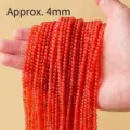 4mm Rote Naturstein Perlen Runde Lose Stränge DIY Armband Halskette Schmuck Herstellung - Roter Achat / Perlendurchmesser ca. 4mm (Packung mit ca. 90 Stk)