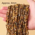 4mm Naturstein Perlen rund lose Perlen DIY Armband Halskette Abstandsperlen Großhandel - Tigerauge / Perlendurchmesser ca. 4mm (Packung mit ca. 90 Stk)