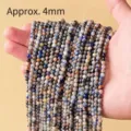 4mm Naturstein Perlen bunte Kristall Perlen runde Perlen fuer DIY Armband Schmuck machen - Lapislazuli / Perlendurchmesser ca. 4mm (Packung mit ca. 90 Stk)