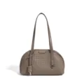 Classic woven leather shoulder bag underarm handbag grey large capacity commuter style. - 32*12*19 cm / Elephant Gray