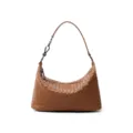 Sac a main femme en cuir veritable tresse luxueux sac epaule marron sous les bras tendance - Couleur caramel