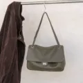 Olivgrüne leder umhängetasche lässige crossbody tasche große kapazität shopper für damen - Klassisches Design / S / Armeegrün