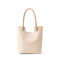 Woven leather tote bag casual fashion large capacity handbag shoulder bag for women - Milkshake White (Woven)