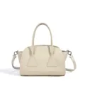 Beige leather top handle bag luxury design large capacity shoulder crossbody boston bag - 32x12x22cm / Off White