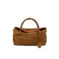 Sac coussin en daim marron, sac à bandoulière vintage pour femme, élégant cabas de voyage. - S / Marron