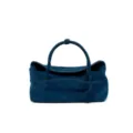 Dark blue suede pillow handbag for women, versatile retro top-handle shoulder and underarm bag. - S / Blue