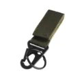 Portachiavi tattico fettuccia verde oliva clip cintura moschettone metallo accessorio - Gancio Becco d'Aquila + Portachiavi / Verde militare