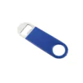 Stainless steel bottle opener with blue plastic coating, durable and portable for daily use. - S / Blue