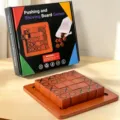 Wooden Push Board Game Tic-Tac-Toe Strategy Toy Family Interactive Tabletop Puzzle Chess Game - Two-in-One Pushing Chess