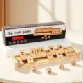 Holz Flip Card Spiel Tischspiel Lernspielzeug Mathe Zahlen Brettspiel mit Würfeln. - Einzelspieler 1-12 Flip-Karte (Farbkasten)