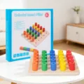 Wooden Montessori educational toys colorful peg sorting board for early childhood learning. - Multicolor