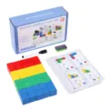 Kids Educational Wooden Building Blocks Math Montessori Learning Toy Set with Cards - Number Sense Training Blocks