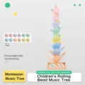 Arbre musical arc-en-ciel en bois jeu de billes pour enfants, cadeau éducatif Montessori idéal. - Arbre Musical Macaron sans Plateau / Diamètre de Bille 3cm 12 Pièces