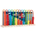 Kinder Holz Abacus Rechenrahmen Montessori Mathe Lernspielzeug mit bunten Perlen - 12-Gang Zähler