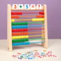 Pädagogisches Holz Abacus Montessori Mathe Lernspielzeug Rechenrahmen für Kinder lernen - 10-Gang Zähler