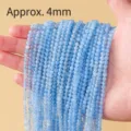 4mm Hellblaue Aquamarin Kristall Perlen Lose fuer DIY Armbaender Halsketten Schmuckherstellung - Aquamarin / Perlendurchmesser ca. 4mm (Packung mit ca. 90 Stk)