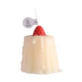 Strawberry pudding scented candle handmade fruit cake wax candle for home fragrance decor. - Single Pack (Approx D5.5cm H6cm) / White (Strawberry)