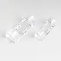 Détail de pince-câble adhésif en plastique transparent avec deux tailles pour le rangement. - Petit paquet de 20 sous blister / Transparent