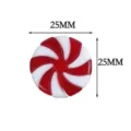Accessoire en résine de bonbon menthe tourbillon rouge et blanc diamètre 25mm détail - 25mm / Rouge Blanc
