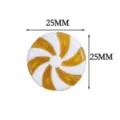 Cabochon en résine en forme de bonbon spirale bicolore, accessoire DIY, 25mm, blanc et ambre. - 25mm / Jaune Blanc