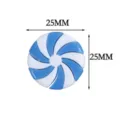Blue and white swirl candy cabochon detail view, resin DIY accessory 25mm diameter part - 25mm / Light Blue