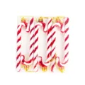 Ensemble d'ornements de canne de bonbon en plastique pour arbre de Noël et fête. - Pack de 6 Pièces / Rouge