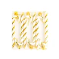 Ornements suspendus de canne de bonbon de Noël, ensemble de décor en plastique rayé. - Pack de 6 Pièces / Or
