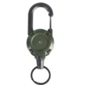 Porte-clés mousqueton tactique rétractable avec câble en acier pour le camping et la randonnée. - 125*40mm / Vert Militaire