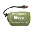 Emergency bivvy sleeping bag outdoor survival tent thermal waterproof emergency blanket - Sleeping Bag Army Green 215*90cm (with Whistle and Storage Bag)