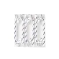 Détails de cannes en plastique argentées pailletées ornements de sapin de Noël pour fêtes. - Pack de 6 Pièces / Argent