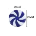 Bouton en résine bonbon spirale bleu et blanc 25mm diamètre accessoire artisanal coloré - 25mm / Bleu et Blanc
