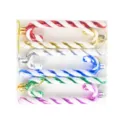 Set of colorful plastic candy cane hanging ornaments for Christmas tree decoration - 6 Pieces Pack / Colorful