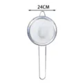 Stainless steel kitchen mesh strainer colander with long handle 24cm cooking oil skimmer - Twill Stripe 22cm