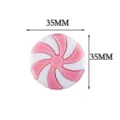 Pink white swirl candy resin cabochon 35mm DIY accessory for crafts and phone cases. - 35mm / Pink White